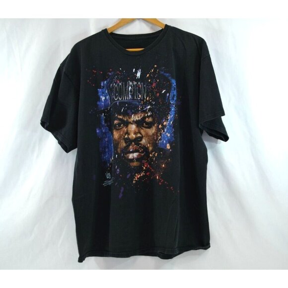 Ice Cube Compton T-Shirt Stephen Fishwick Mens L / XL Black Cotton Hip Hop - Picture 1 of 7